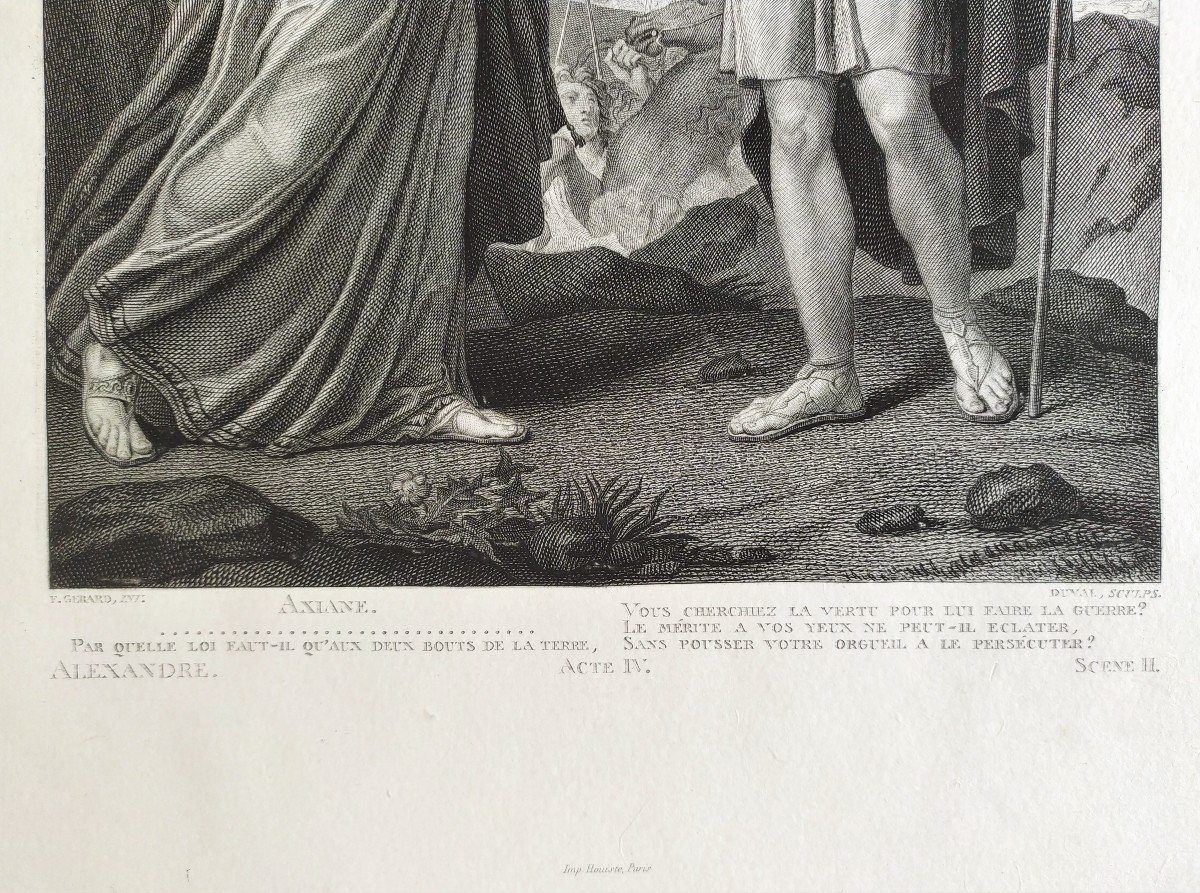 Gravure Mythologique Ariane et Alexandre d'Après Gérard-photo-4