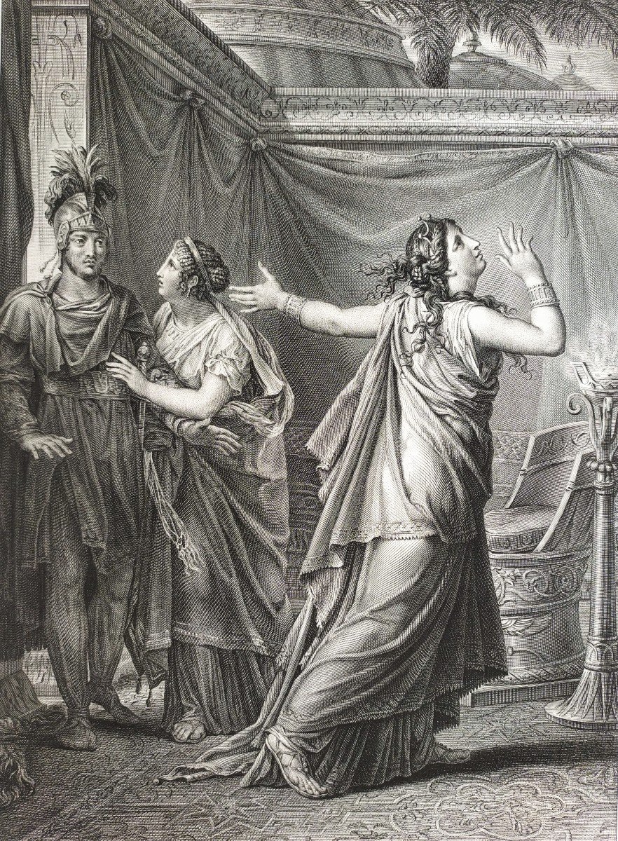 Gravure Néo-classique 19ème Ariane et Alexandre d'après  Gérard-photo-1
