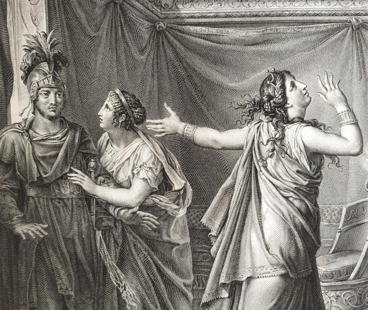 Gravure Néo-classique 19ème Ariane et Alexandre d'après  Gérard-photo-4