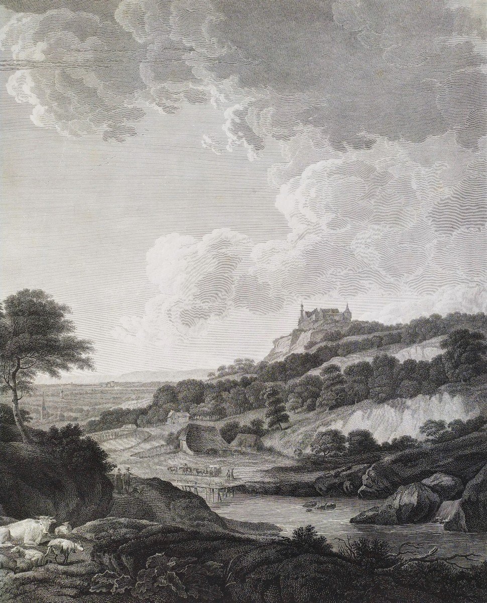 Château De Bentheim  l'Amusement Du Berger Gravure  d'Après Nicolas Berchem 1798-photo-4