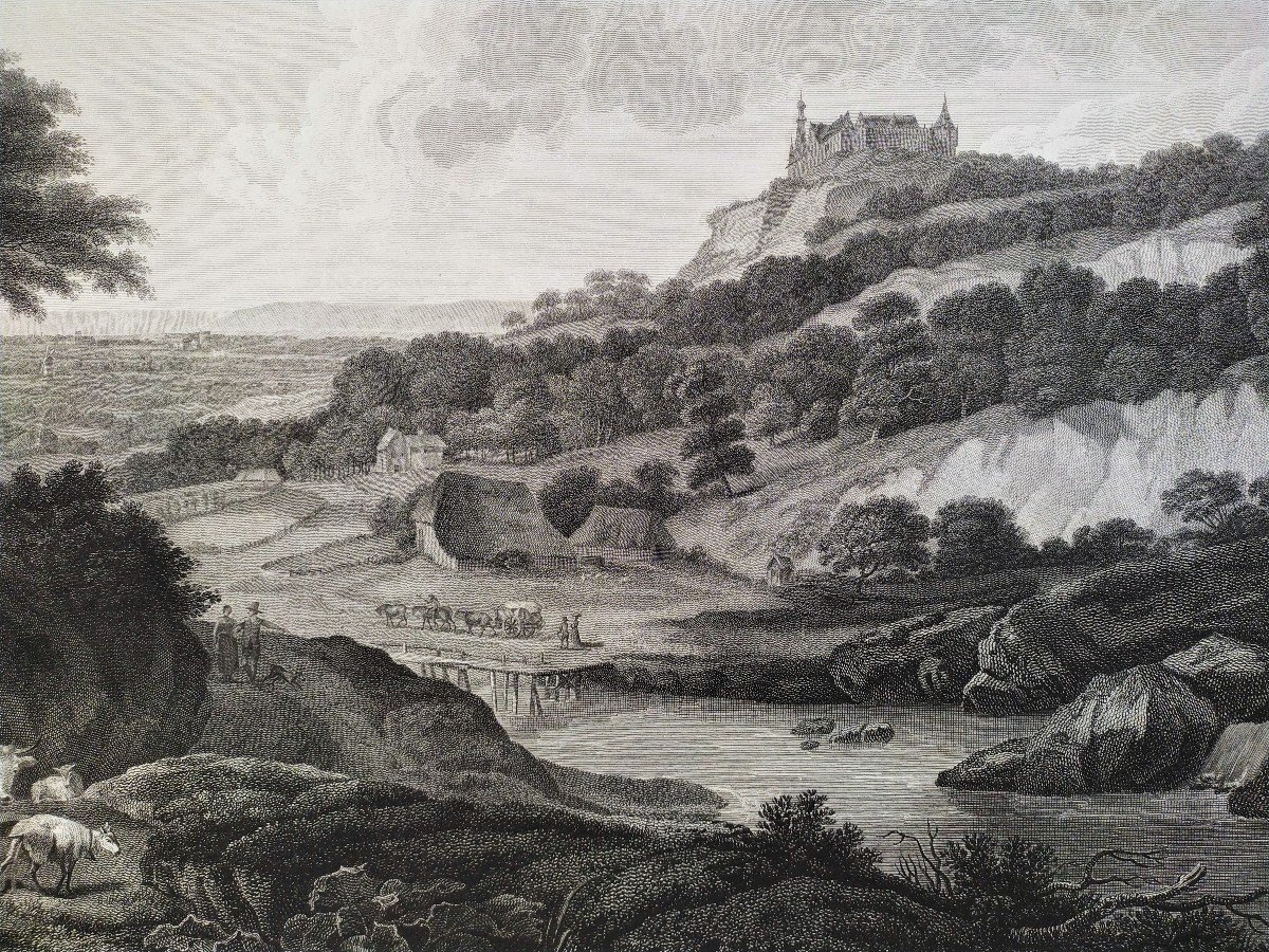 Château De Bentheim  l'Amusement Du Berger Gravure  d'Après Nicolas Berchem 1798-photo-5