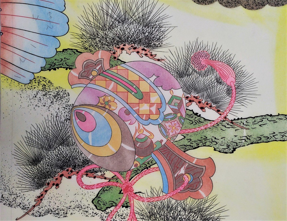 Japan Drawing Watercolour And Ink Pattern For Kimono Japanese Art-photo-5