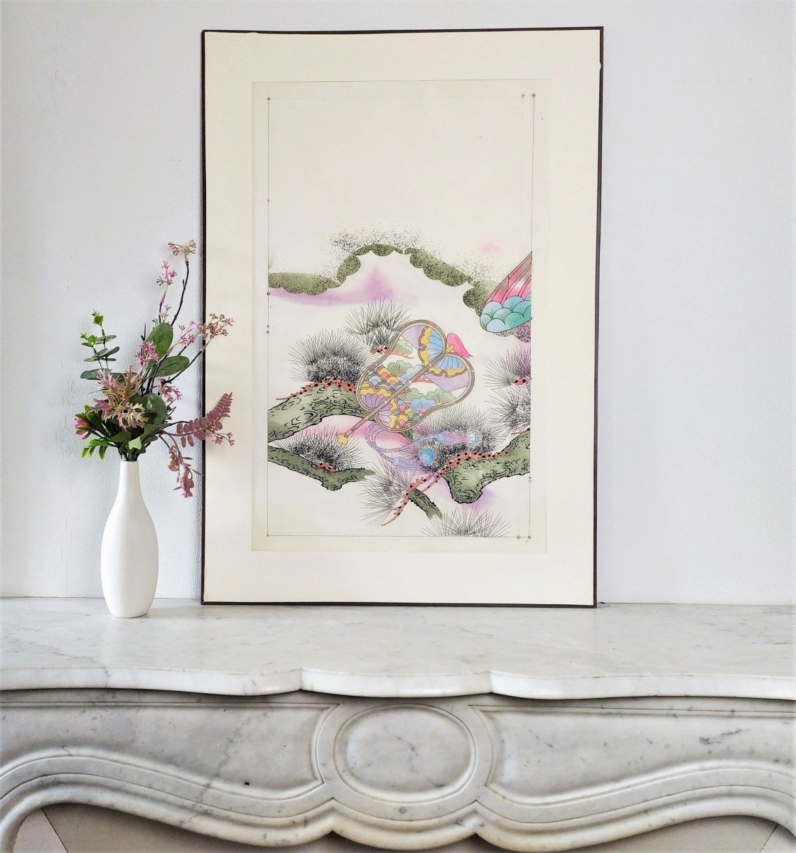 Japan Drawing Watercolour And Ink Pattern For Kimono Japanese Art-photo-2