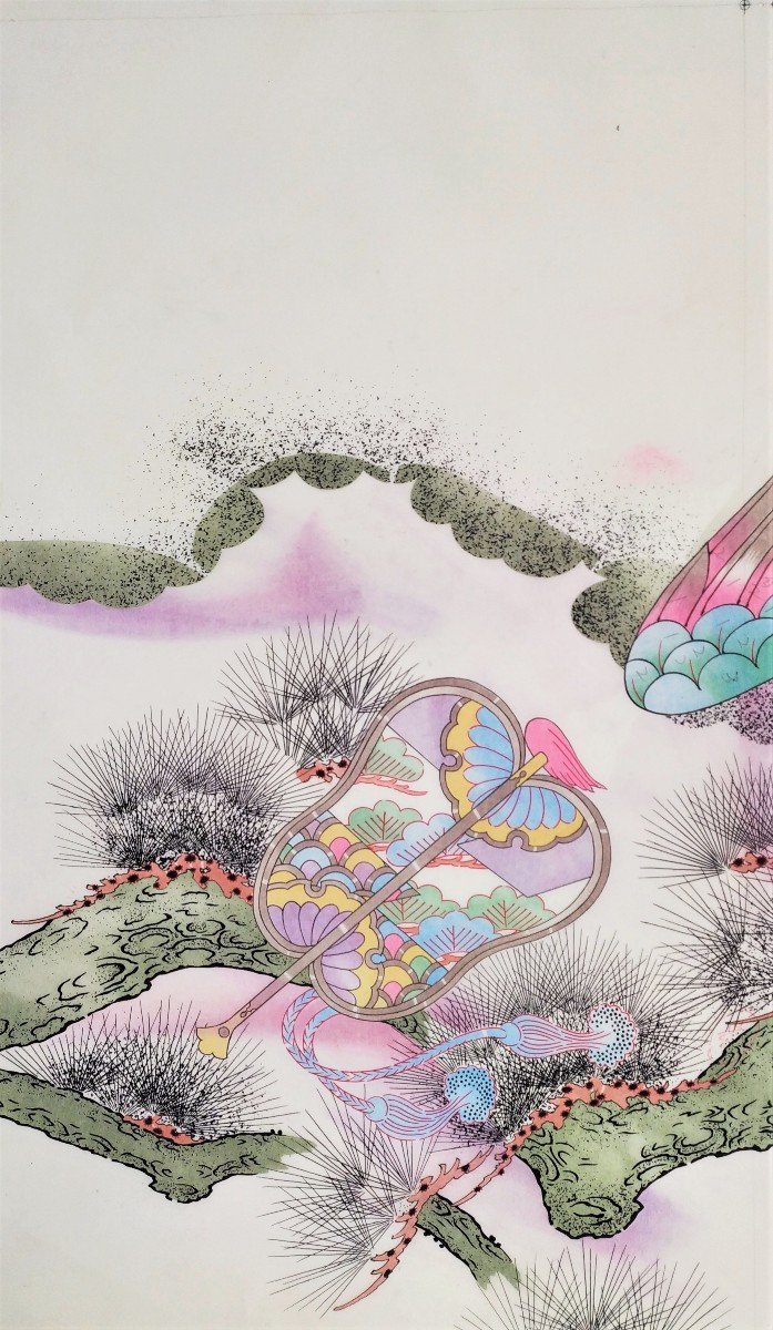Japan Drawing Watercolour And Ink Pattern For Kimono Japanese Art-photo-2