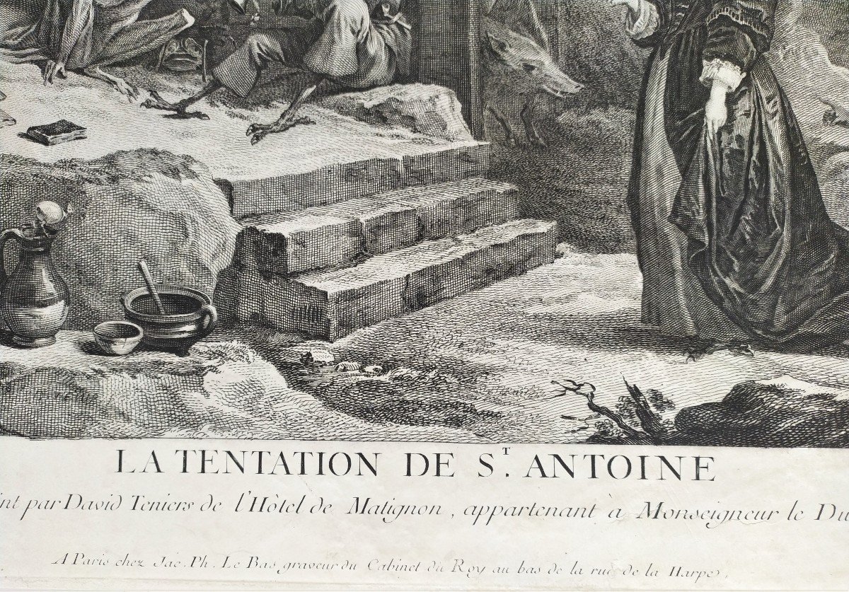 Gravure La Tentation De Saint-antoine Gravé Par Jacques Philippe Le Bas -photo-4