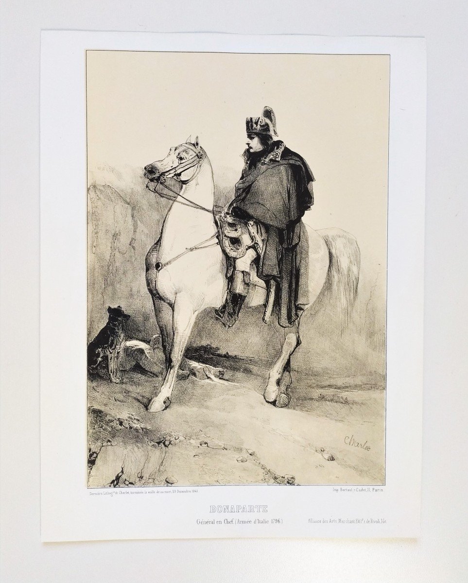 Bonaparte Napoléon à Cheval  Lithographie Par Charlet-photo-2