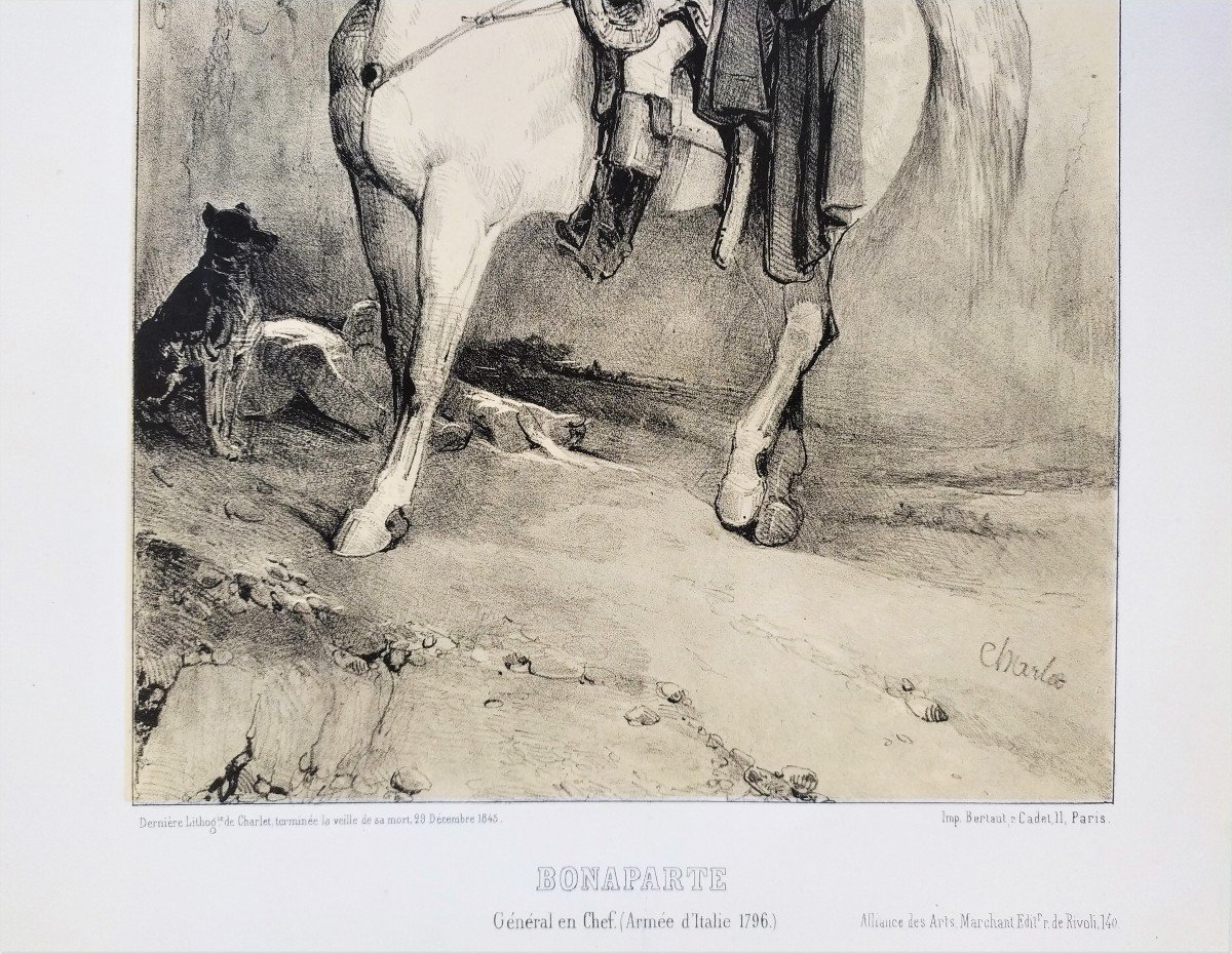 Bonaparte Napoléon à Cheval  Lithographie Par Charlet-photo-4