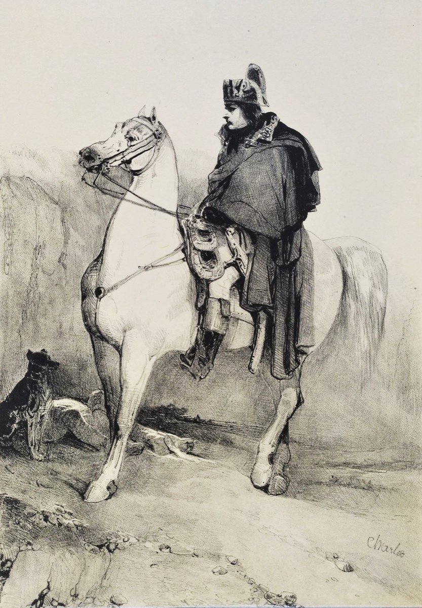 Bonaparte Napoléon à Cheval  Lithographie Par Charlet-photo-1