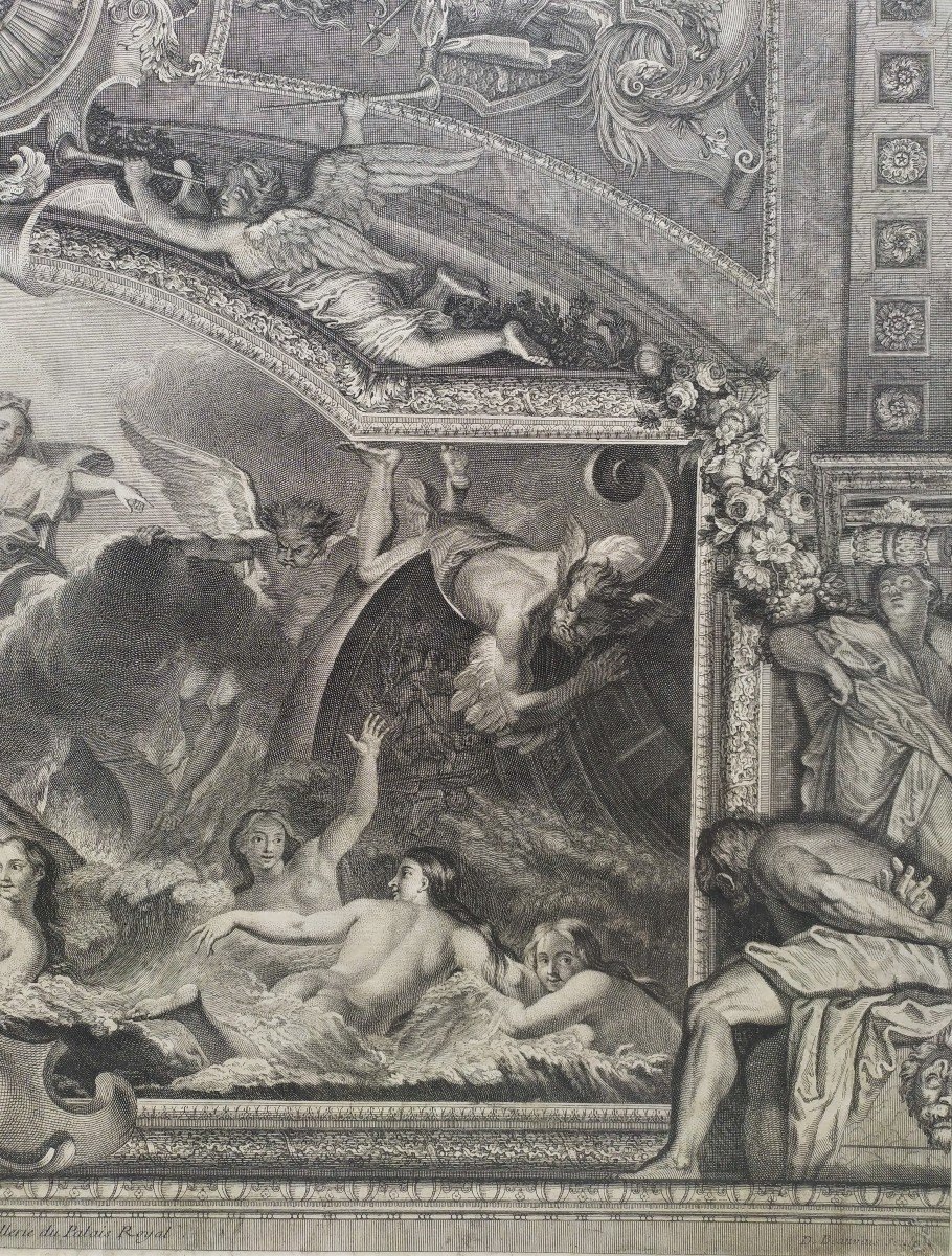  Gravure  mythologique XVIIIe Par Beauvais d'Après Coypel-photo-3