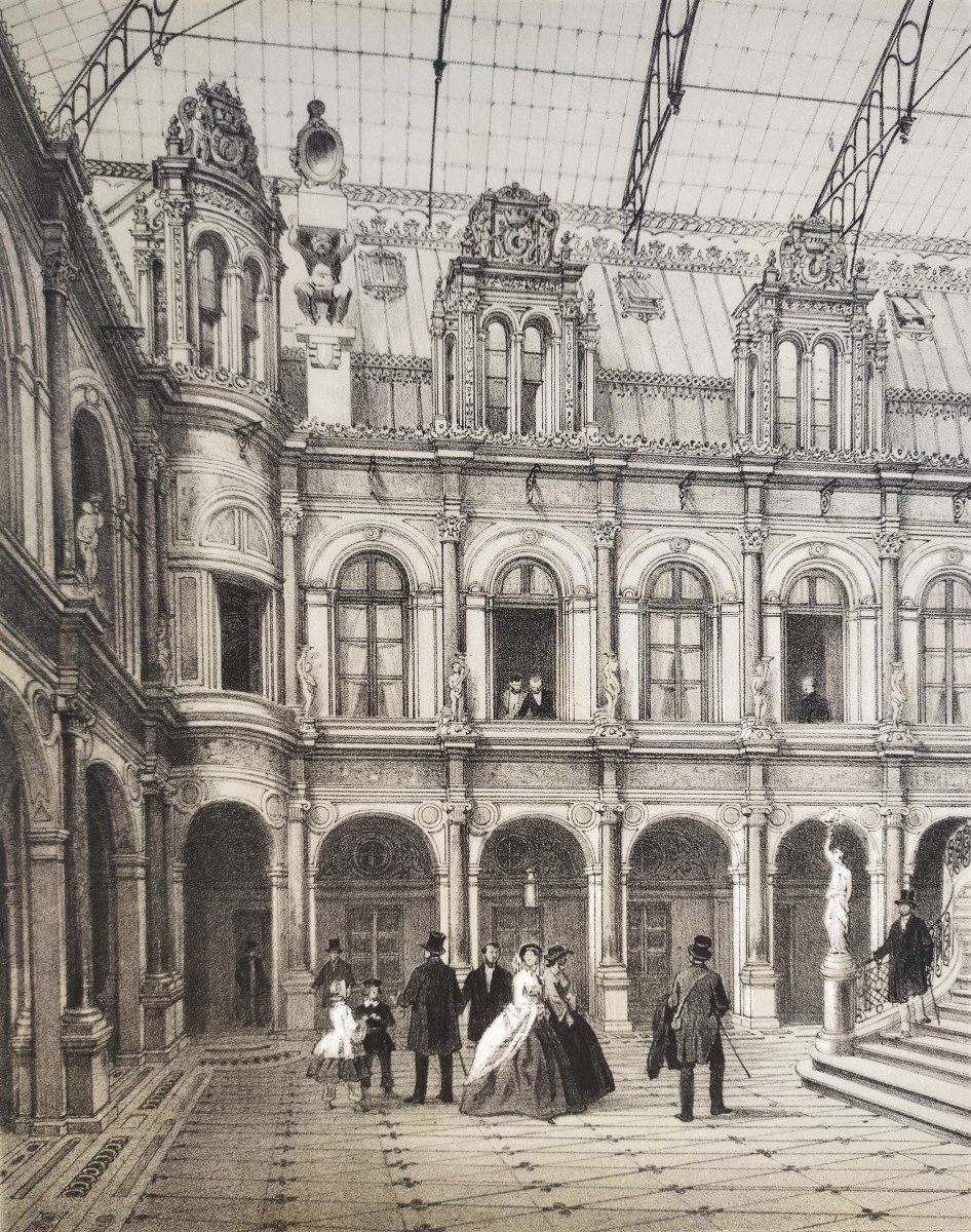 Paris Hôtel De Ville Lithographie XIXème -photo-4