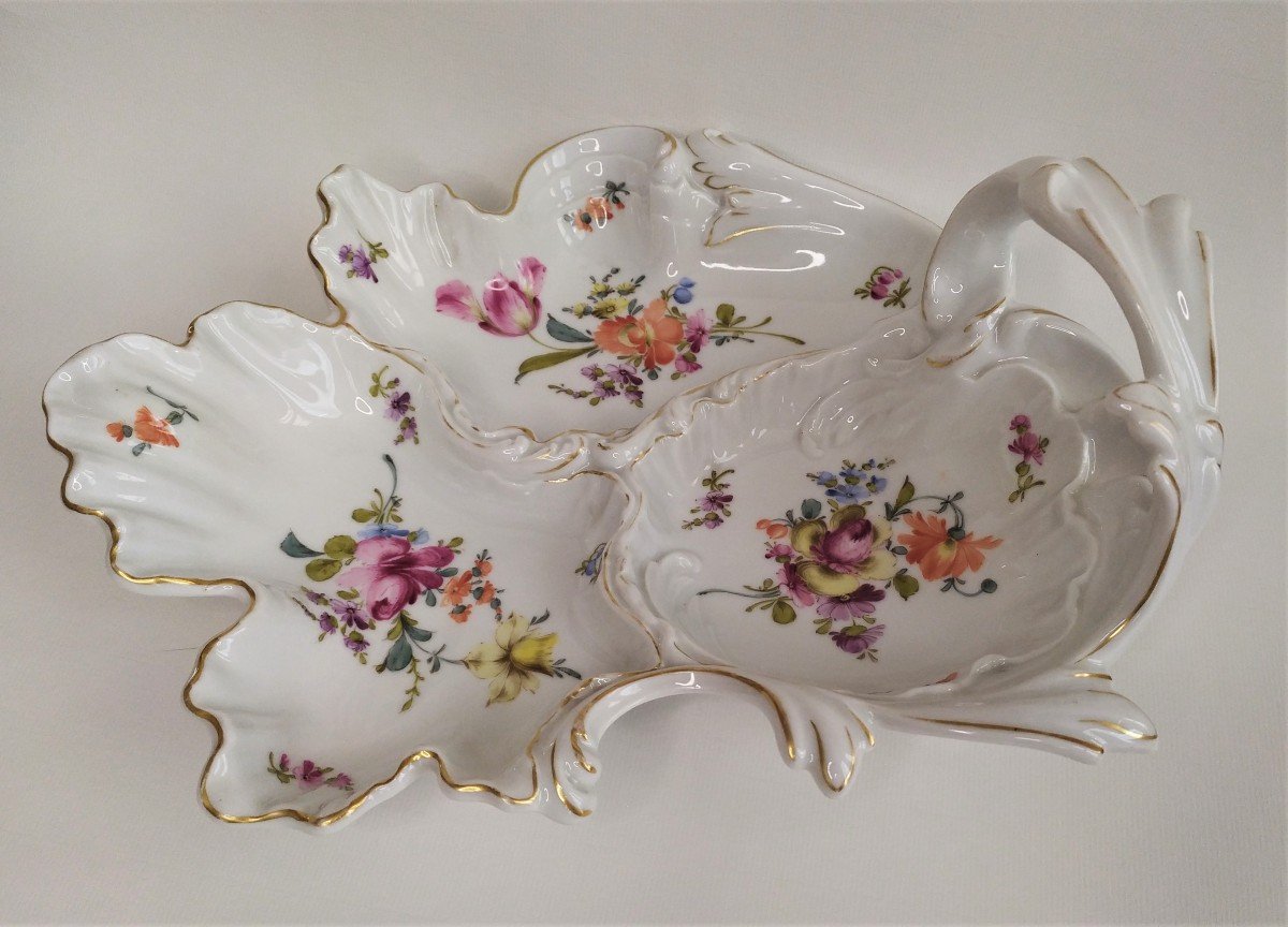 Hand Painted Porcelain Dish Dresden Saxe-photo-1