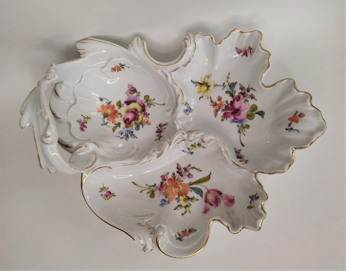 Hand Painted Porcelain Dish Dresden Saxe-photo-4