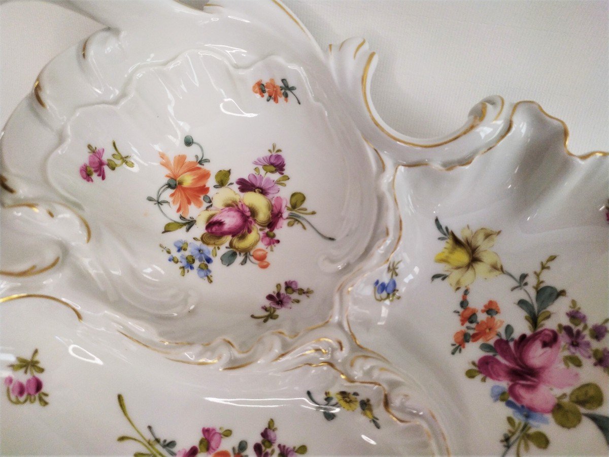 Hand Painted Porcelain Dish Dresden Saxe-photo-7
