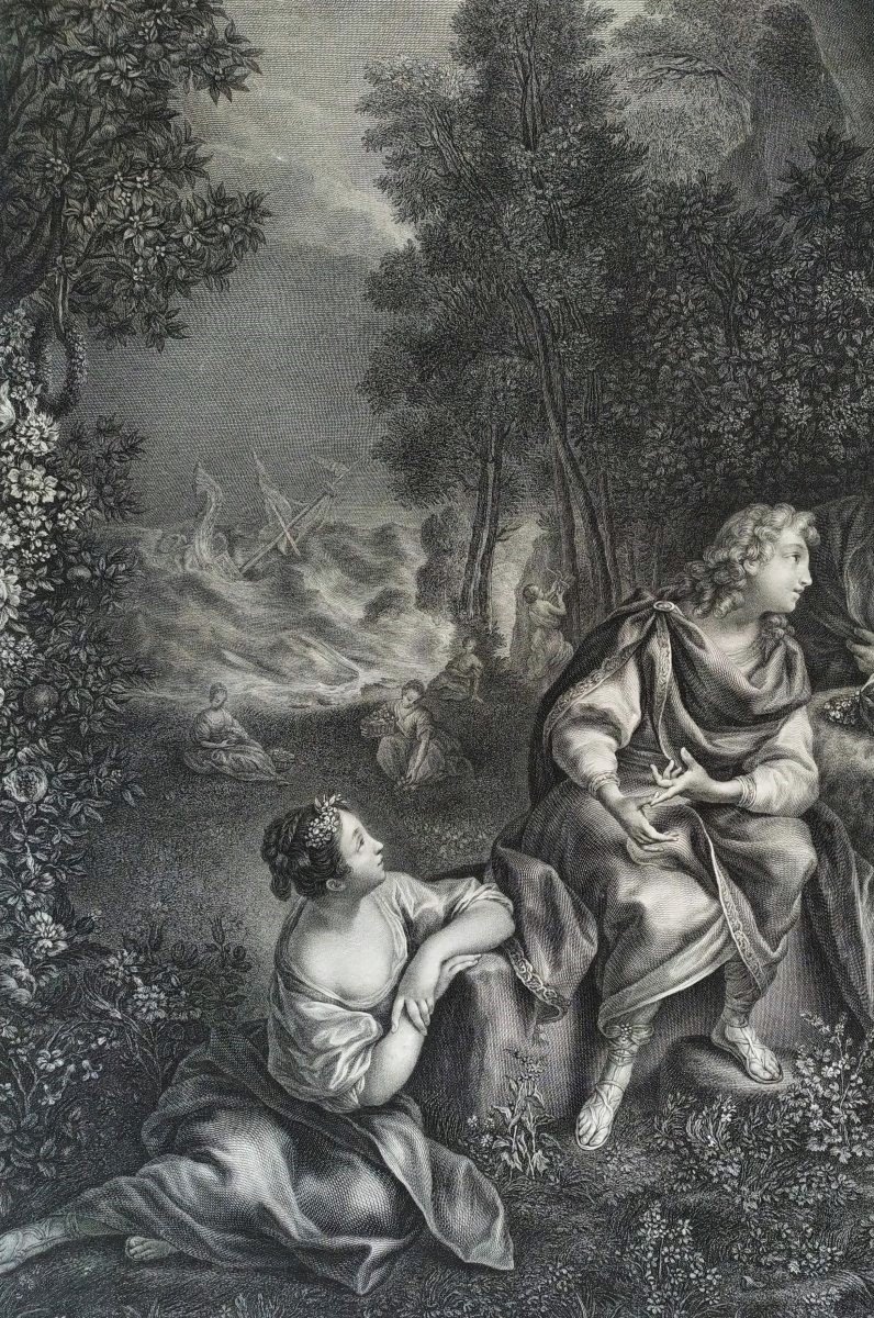 Mythological Etching 18th C Telemachus And Calypso-photo-6