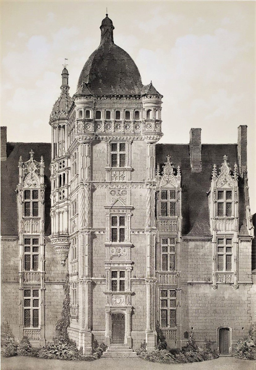 Château De Saint-ouen Lithographie Par Victor Petit Architecture Renaissance