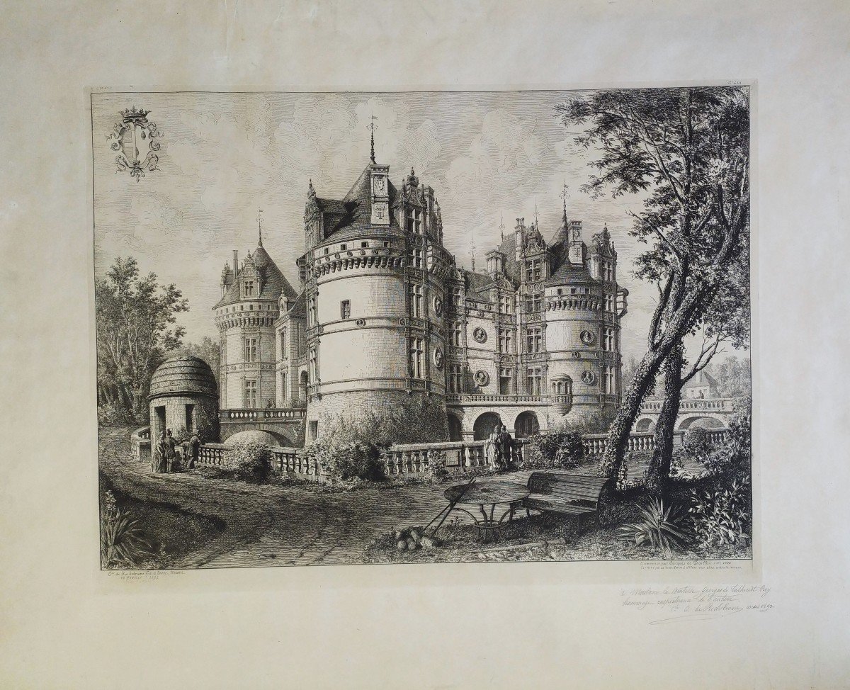 Château Du Lude Gravure Par Octave De Rochebrune -photo-2