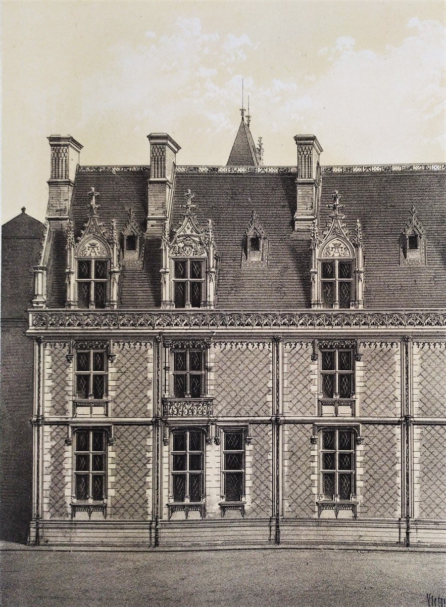 Blois Castle Lithograph By Victor Petit-photo-2
