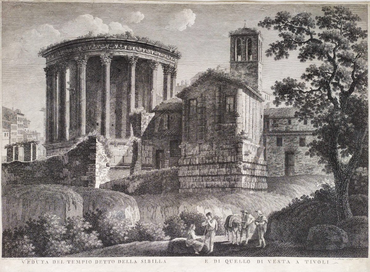 Gravure Architecture Italie Rome Temple Sybille-photo-3