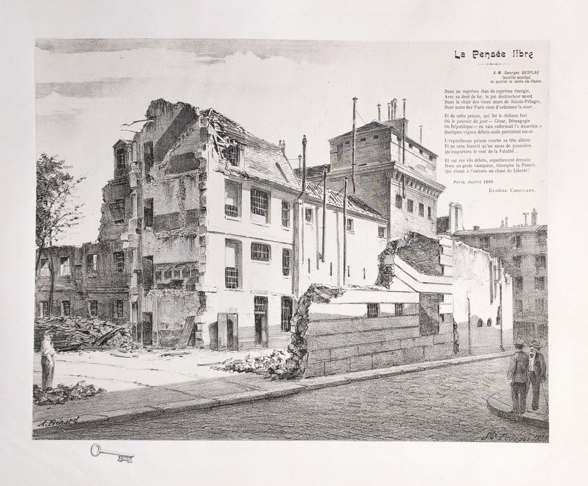 Paris La Prison De Sainte Pélagie Lithographie-photo-4