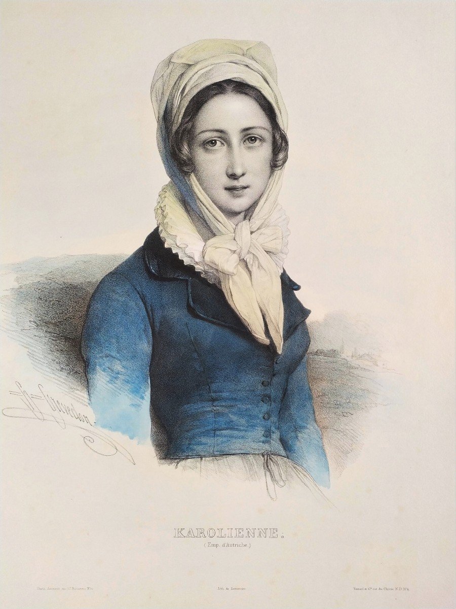 Femme Autrichienne Lithographie Par Henri Grévedon-photo-4