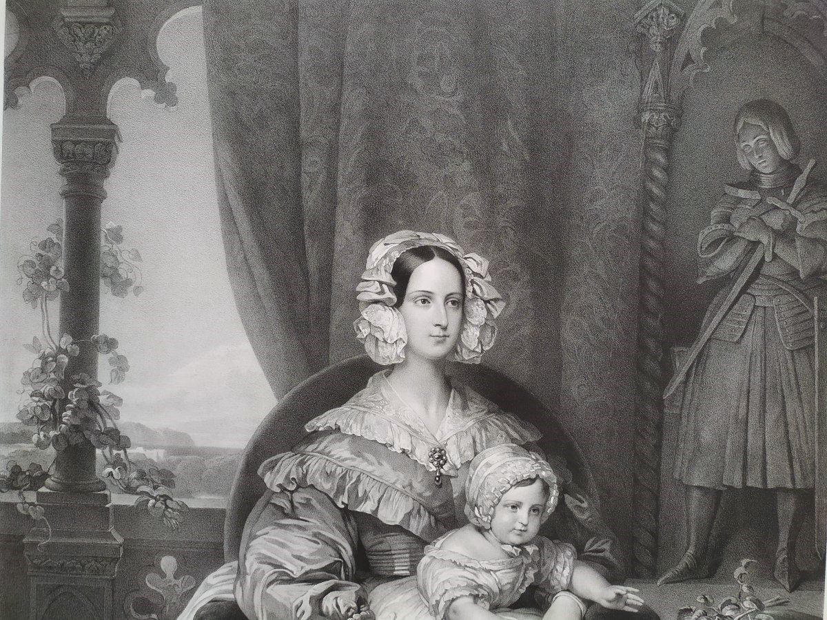 Marie d'Orléans Lithographed By Henri Grévedon After Winterhalter French Royal Famil-photo-5