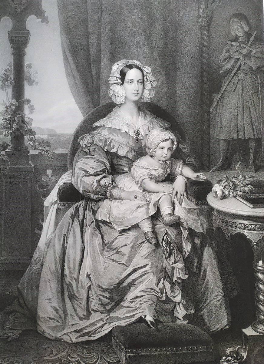 Marie d'Orléans Lithographed By Henri Grévedon After Winterhalter French Royal Famil-photo-6
