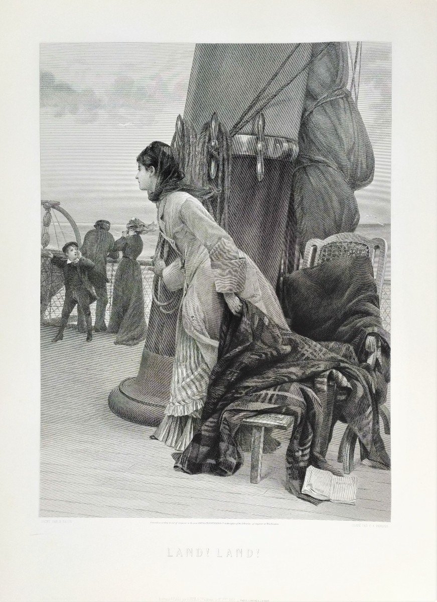 Gravure Marine d'Après Peintre Anglais H. Bacon -photo-4