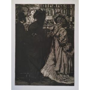 Les Parisiennes Gravure Vers 1900  Art Nouveau 