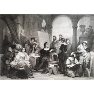 Atelier De Raphael Grande Gravure d'Après Nicaise De Keyser