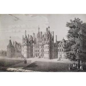 Frennch Castle Château De Chambord Lithograph