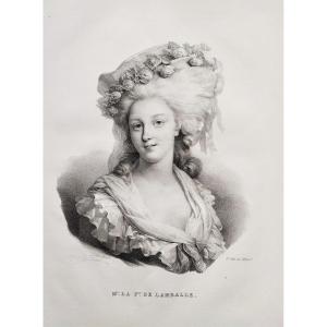  Princesse De Lamballe Lithograph After Henri Grévedon