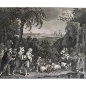 Biblical Scene After Zuccarelli Engraving 18th C