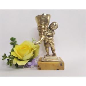 Bronze Sculpture  Elf Match Holder Seven League Boot 