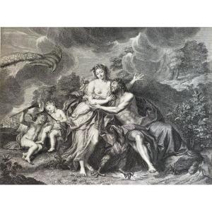 Gravure Mythologique Junon Et Jupiter 