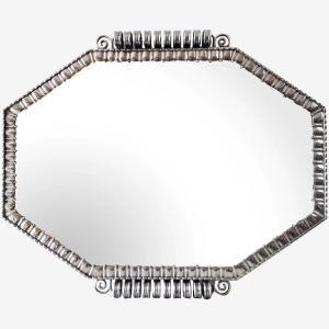 Art Deco Mirror Forged Steel Signed By Baltissier