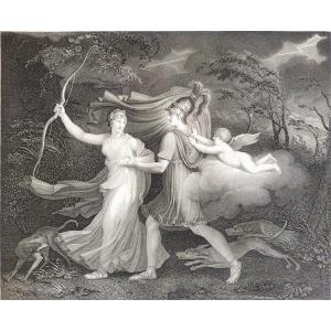  Empire Period Neoclassical Etching Greek Mythology Aeneas And Dido