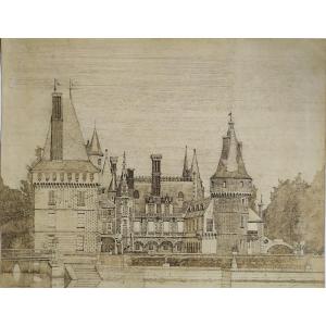 Dessin Architecture Château De Maintenon  Par H.Hoyeau