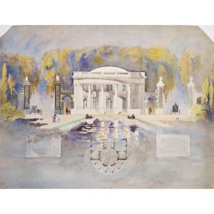  Architecture Drawing Watercolor Neoclassical Palace
