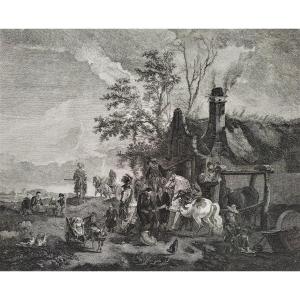 The Blacksmith Horse After Wouvermens Etching 18th C