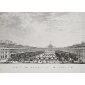  Architecture Etching The Palais-royal Paris 18th Century