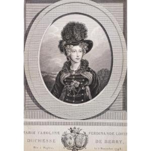 Duchess Of Berry Historical Engraving 19th C