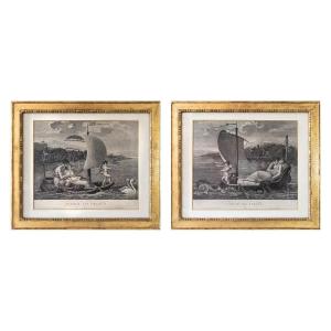 Pair Of Neoclassical Allegorical Engravings After Mallet Empire Period