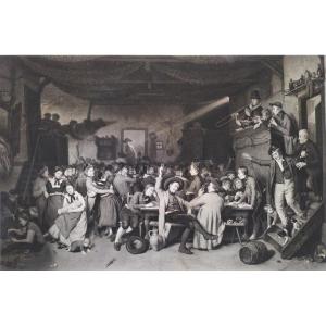 The Tavern Large Engraving  Etching By Alfred Cornilliet