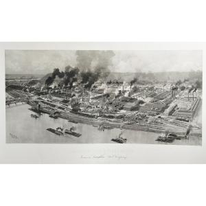 American Iron & Steel Works Of Jones & Laughlin Steel Co, Pittsburg Pa Old Print Photogravure 