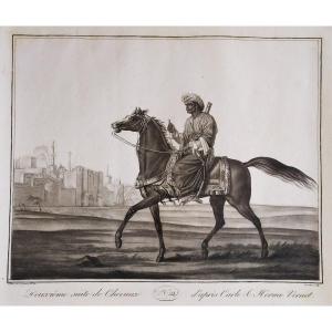 Mamelouk Sur Cheval Arabe d'Après Carle Et Horace Vernet Gravure Orientaliste