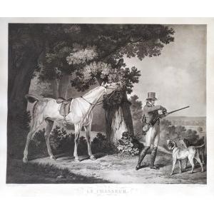 Hunting Engraving By Debucourt After Carle Vernet  Etching  Old Print