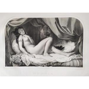 Female Nude Oriental Woman Orientalist Print 19th Harem