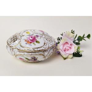 Hand Painted German Porcelaine Jewelry Box 19th C