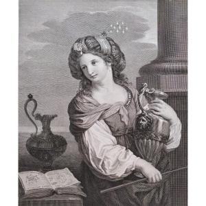 Orientalist Etching Engraving The Sorceress Circe Armida Old Print By Mauro Gandolfi 