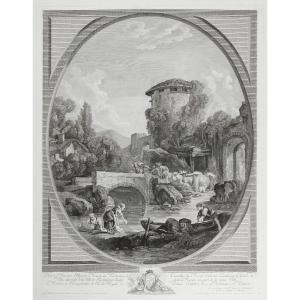 Le Pont d'Après  François Boucher Gravure 19ème